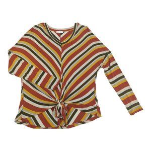 Day to Day blu pepper Women's‎ Tie Front Long Sleeve Top Medium